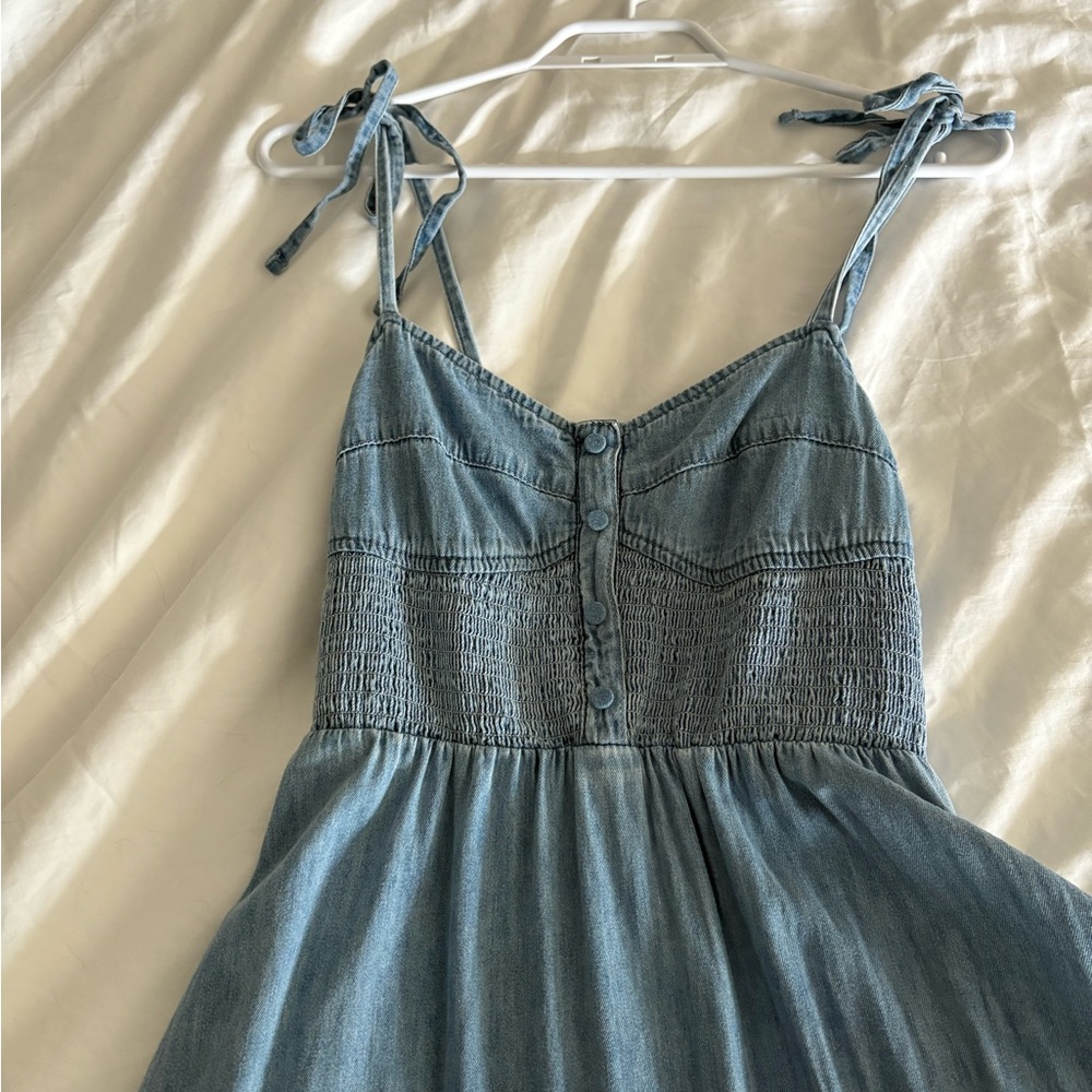 GAP Light Blue Denim Dress with Button Accents
